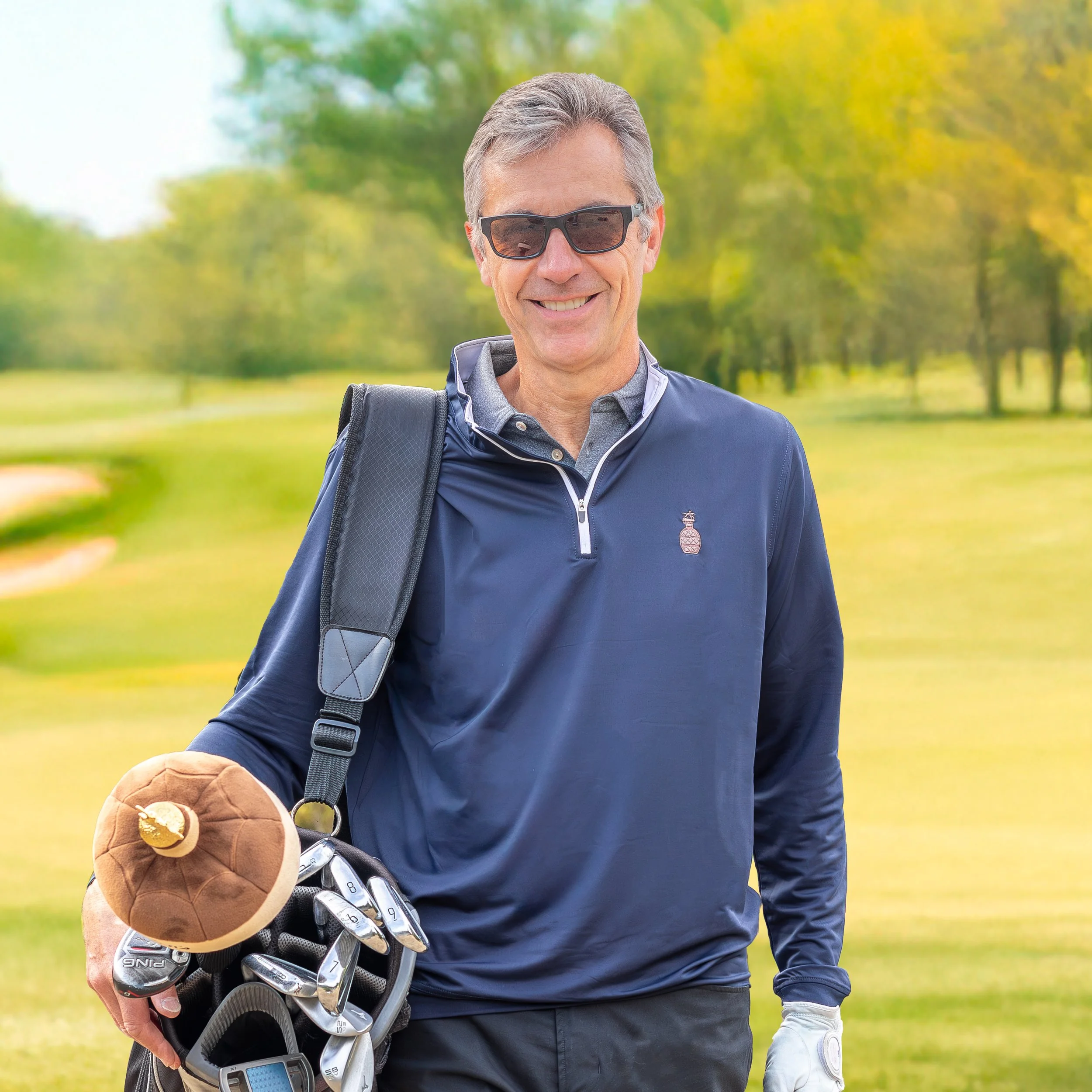 Blanton's Copper Bottle Performance Quarter-Zip – Navy Golf